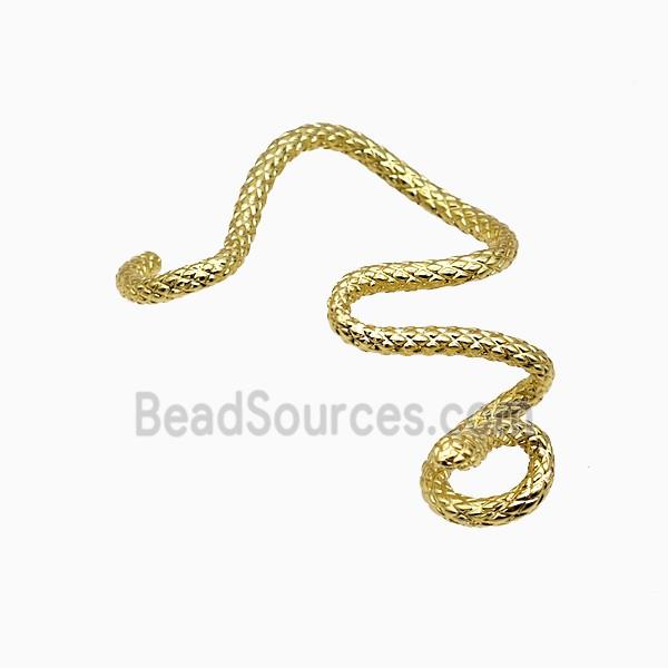 Copper Snake Clip Earrings Gold Plated