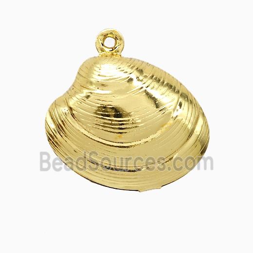 Copper Scallop Shell Pendant Gold Plated