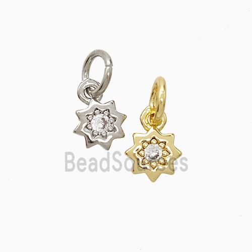 Copper Star Pendant Pave Zirconia Mixed