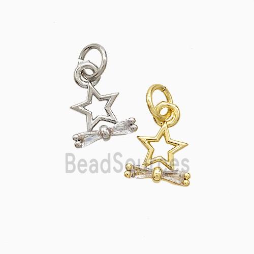 Copper Star Pendant Pave Zirconia Mixed