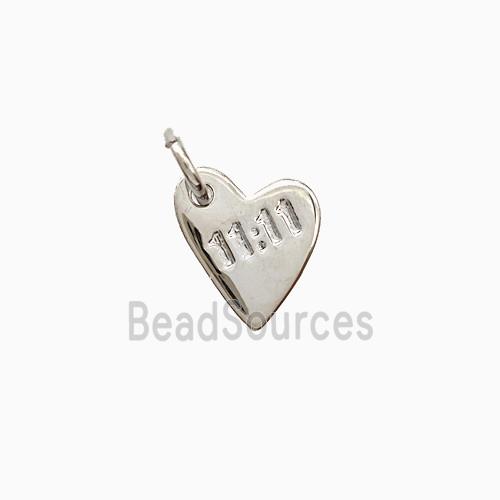 Copper Heart Pendant Double Eleven Platinum Plated