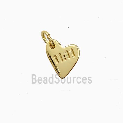Copper Heart Pendant Double Eleven Gold Plated