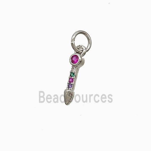 Copper Arrowhead Pendant Pave Zirconia Platinum Plated