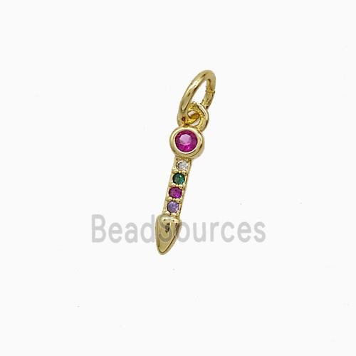 Copper Arrowhead Pendant Pave Zirconia Gold Plated