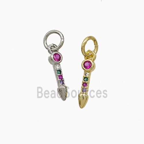 Copper Arrowhead Pendant Pave Zirconia Mixed