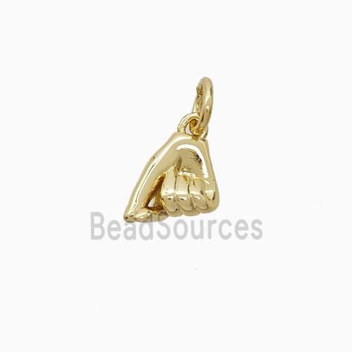 Copper Love Hand Sign Pendant Gold Plated