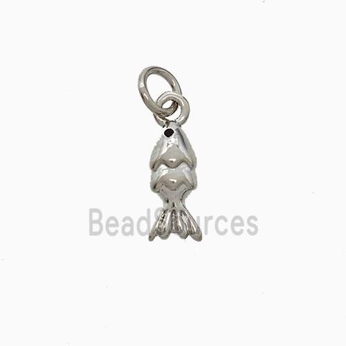 Copper Fish Pendant Platinum Plated