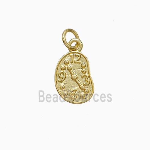 Copper Clock Pendant Gold Plated