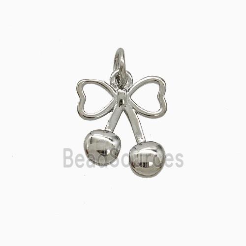 Copper Cherry Pendant Platinum Plated