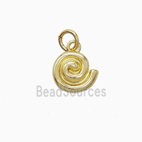Copper Spiral Shell Pendant Gold Plated