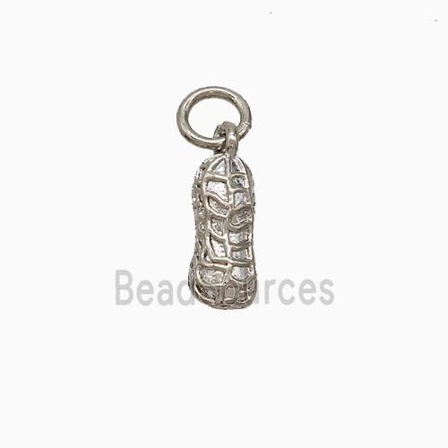 Copper Peanut Pendant Platinum Plated