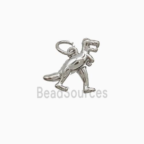 Copper Dinosaur Pendant Platinum Plated