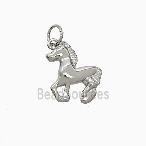 Copper Horse Pendant Platinum Plated