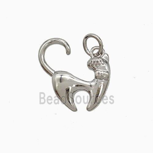 Copper Cat Pendant Platinum Plated