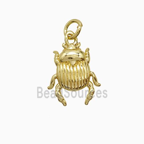 Copper Beetle Pendant Gold Plated