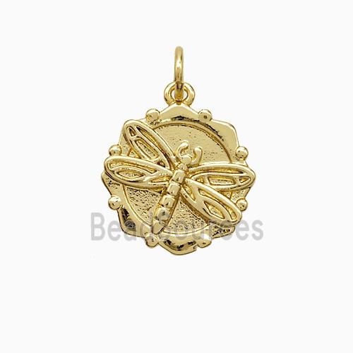 Copper Dragonfly Pendant Gold Plated