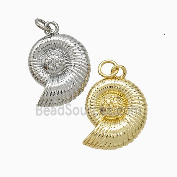 Copper Spiral Shell Pendant Mixed