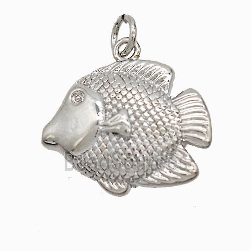 Copper Fish Pendant Platinum Plated