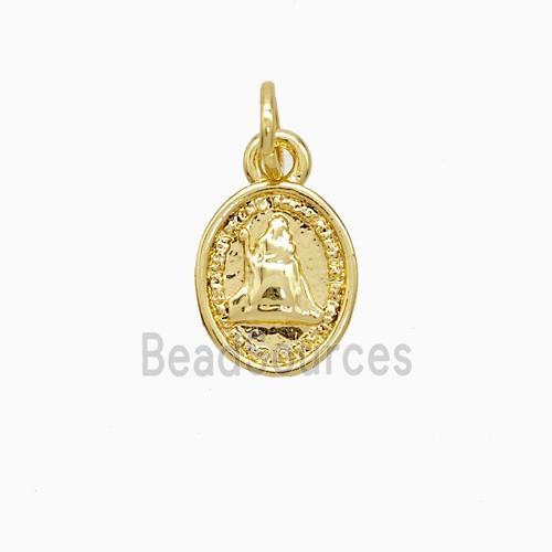 Virgin Mary Charms Copper Pendant 18K Gold Plated