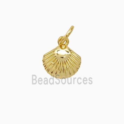Copper Scallop Shell Pendant 18K Gold Plated