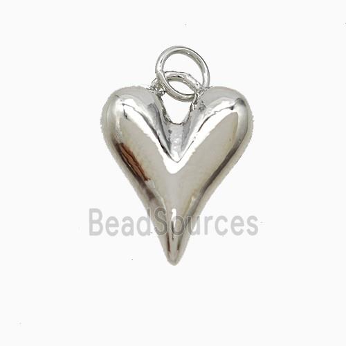 Copper Heart Pendant Platinum Plated