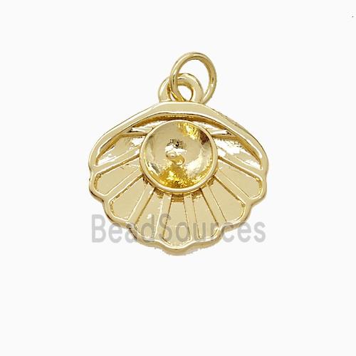 Copper Scallop Shell Pendant 18K Gold Plated