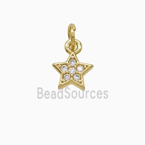Copper Star Pendant Pave Zirconia 18K Gold Plated