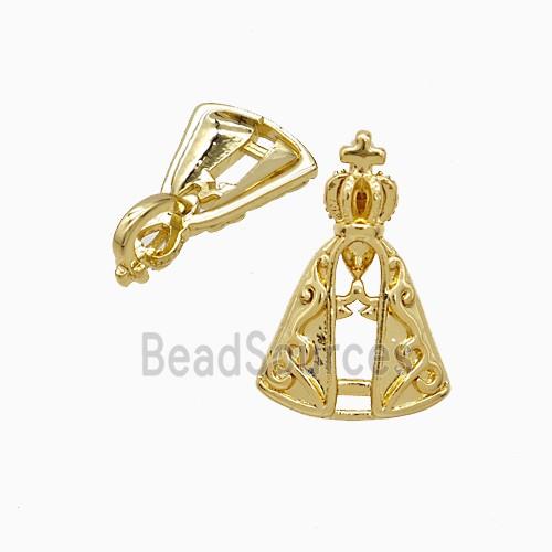 Copper Pope Crown Pendant 18K Gold Plated