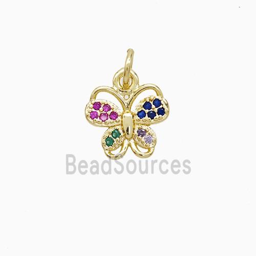 Copper Butterfly Pendant Pave Zirconia 18K Gold Plated