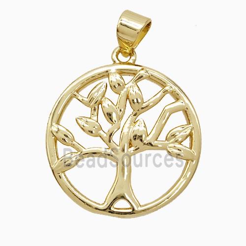 Tree Of Life Copper Pendant 18K Gold Plated