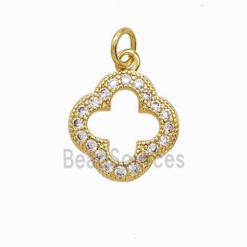 Copper Clower Pendant Pave Zirconia 18K Gold Plated