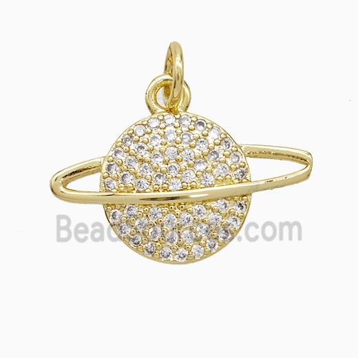 Copper Sun Pendant Pave Zirconia 18K Gold Plated