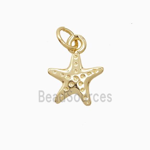 Copper Starfish Pendant Hammered 18K Gold Plated