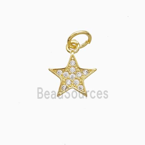 Copper Star Pendant Pave Zirconia 18K Gold Plated