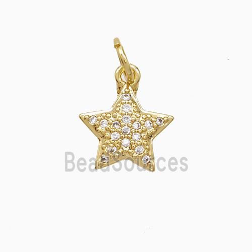 Copper Star Pendant Pave Zirconia 18K Gold Plated