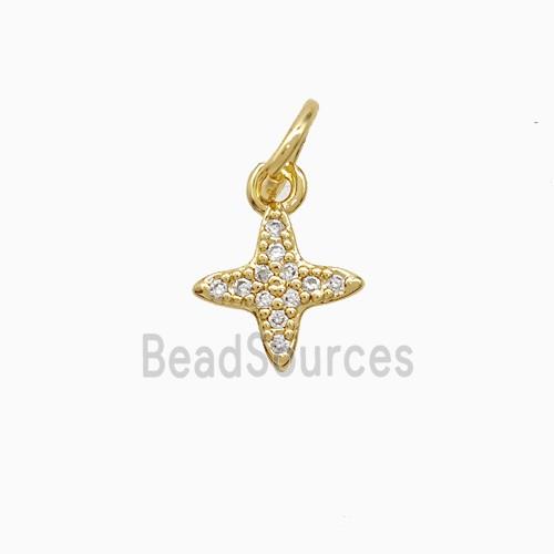 Copper Star Pendant Pave Zirconia 18K Gold Plated