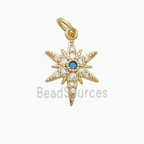 Copper Star Pendant Pave Zirconia 18K Gold Plated