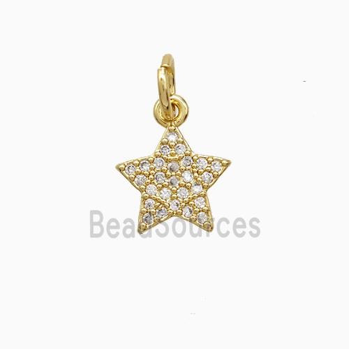 Copper Star Pendant Pave Zirconia 18K Gold Plated