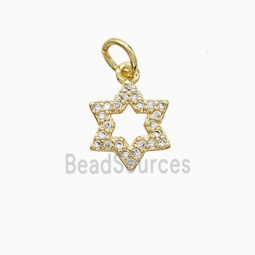 Copper Star Pendant Pave Zirconia 18K Gold Plated