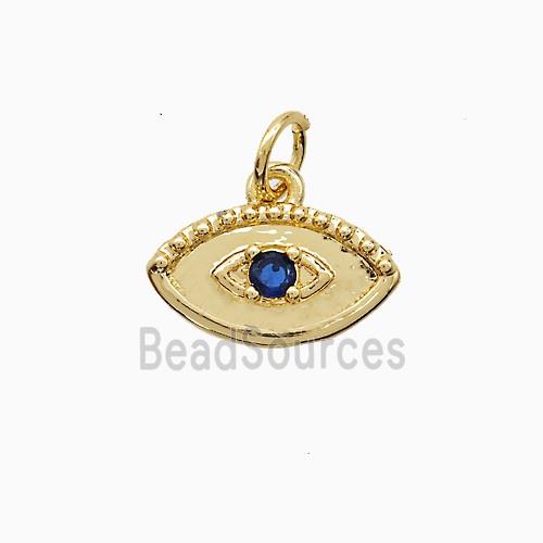 Copper Eye Pendant Pave Zirconia 18K Gold Plated