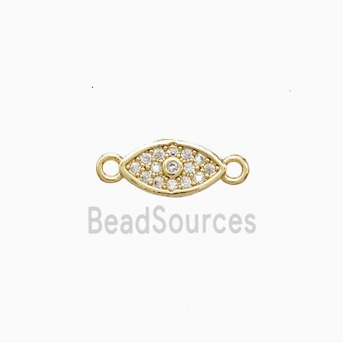 Copper Eye Connector Pave Zirconia 18K Gold Plated