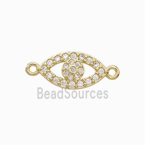 Copper Eye Connector Pave Zirconia 18K Gold Plated