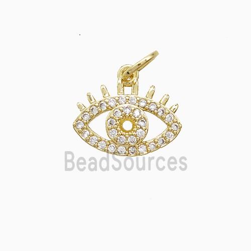 Copper Eye Pendant Pave Zirconia 18K Gold Plated