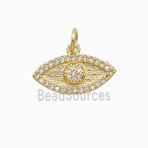 Copper Eye Pendant Pave Zirconia 18K Gold Plated