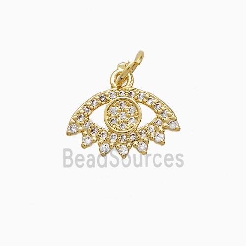 Copper Eye Pendant Pave Zirconia 18K Gold Plated