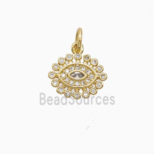Copper Eye Pendant Pave Zirconia 18K Gold Plated