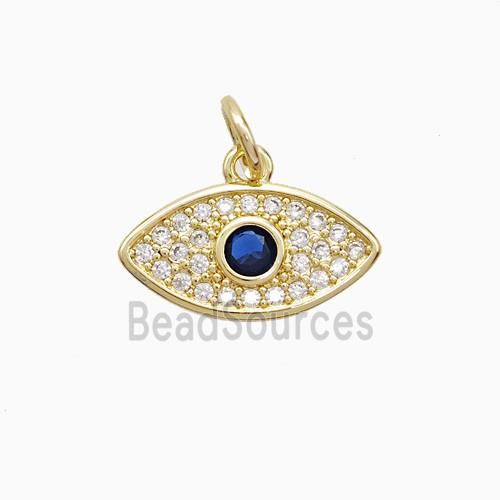 Copper Eye Pendant Pave Zirconia 18K Gold Plated