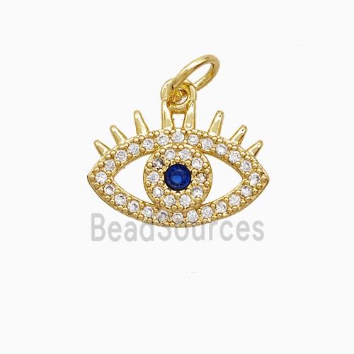 Copper Eye Pendant Pave Zirconia 18K Gold Plated
