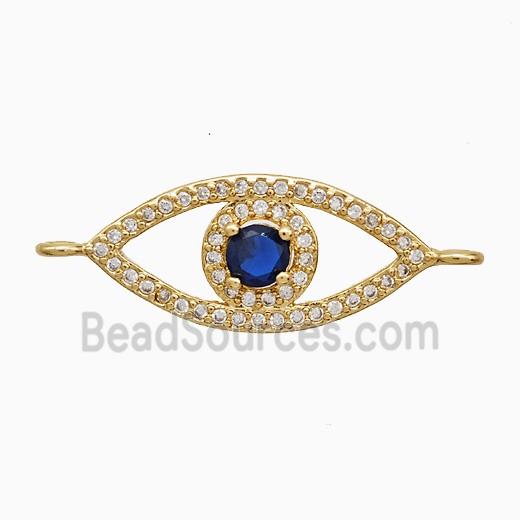 Copper Eye Connector Pave Zirconia 18K Gold Plated