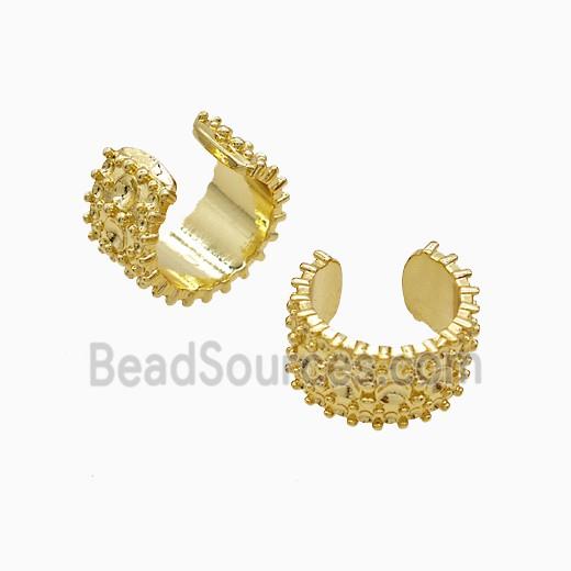 Copper Clip Earrings 18K Gold Plated